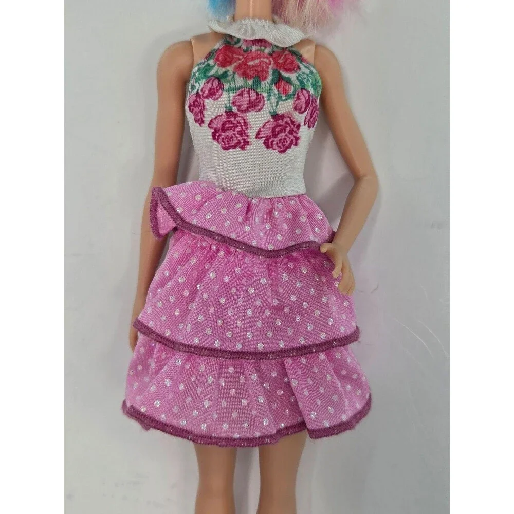 Barbie Doll Size Pink Party Dresses Lot Tiara Evening Heel Boots Clothing Outfit